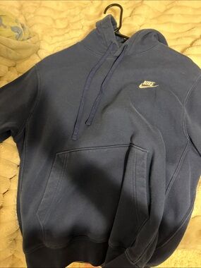 Nike Dark Blue Hoodie with Small White Logo